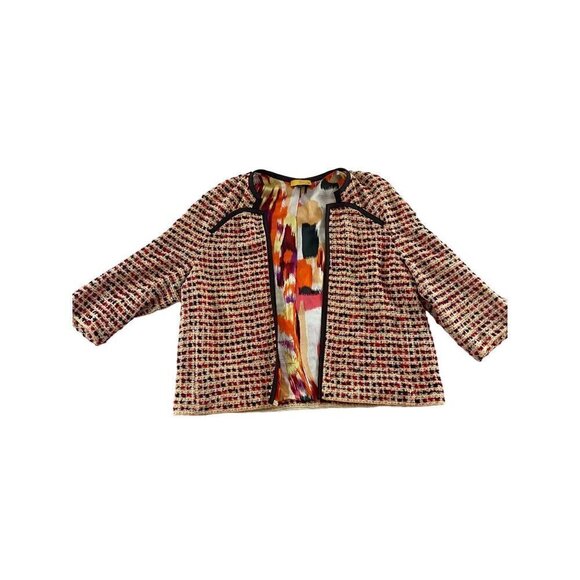 CoCa By St John Women's Colorful Casual Open Front Half Sleeve Jacket - Large - Picture 1 of 12
